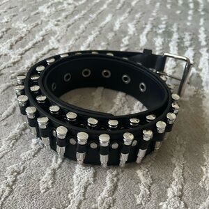 Studded Black and Silver Belt